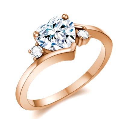 Beautiful 2.06ct Heart Journey Design Rose Gold Tone Ring. Size 7 | N-O | 17.3mm